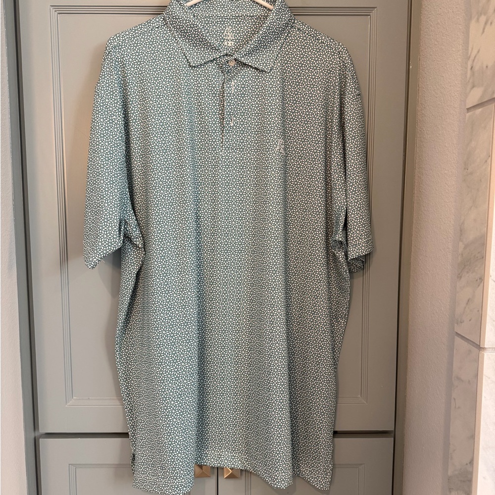 Rhoback green swirl Patterned Polo Shirt
